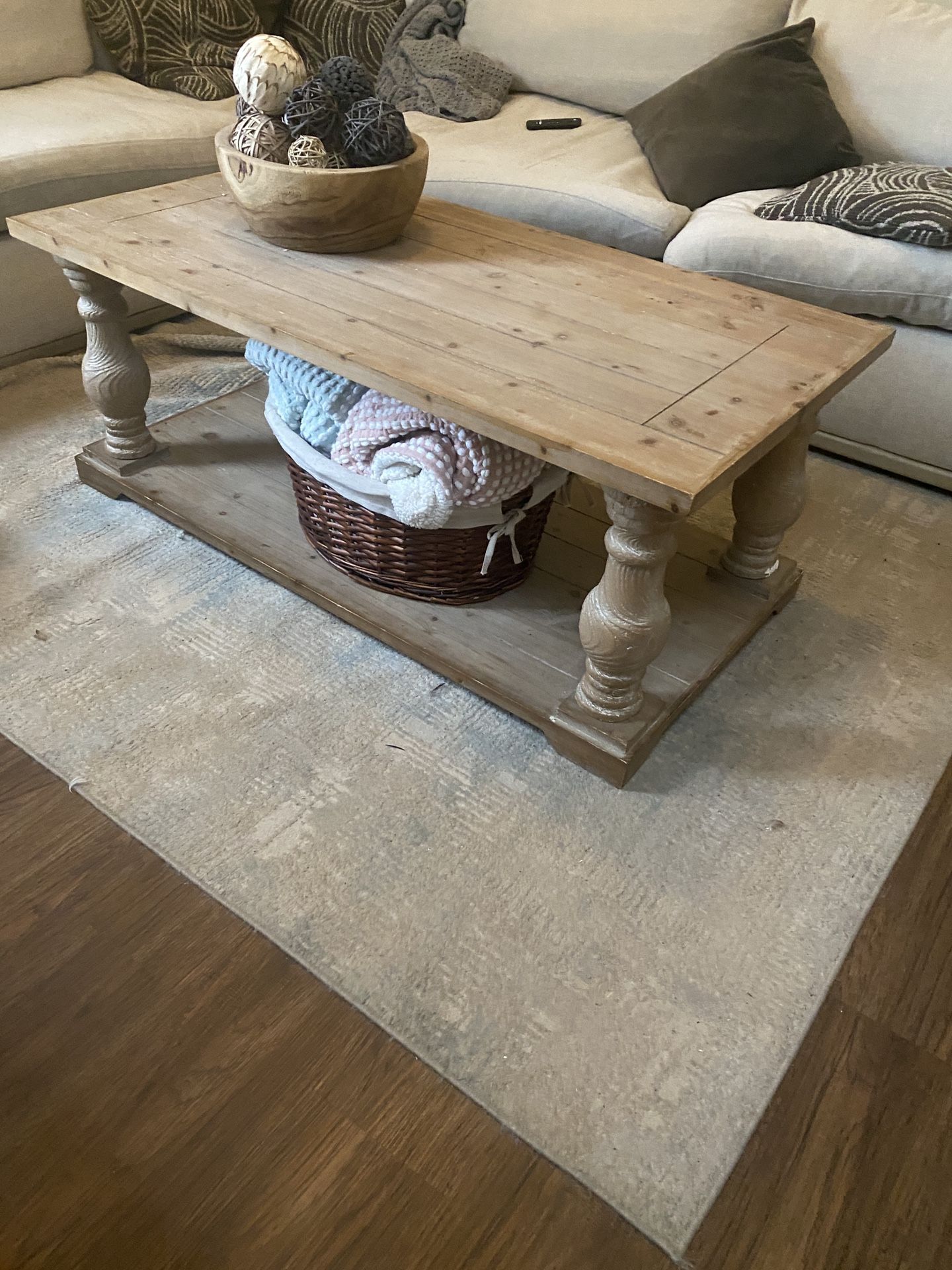 Wooden Coffee Table With Decoration