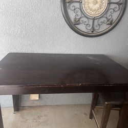Chairs Dark Wood Counter Height Dining Table with