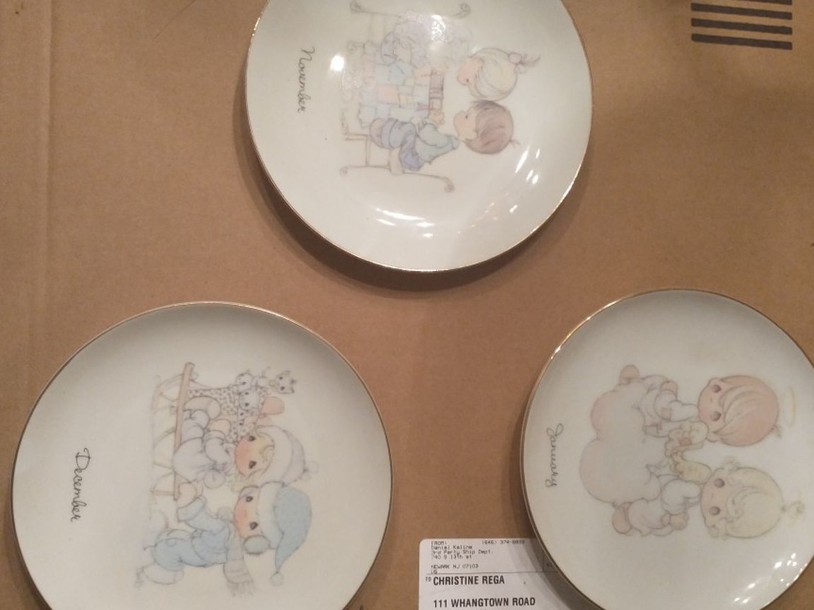 Precious Moments Month Plates