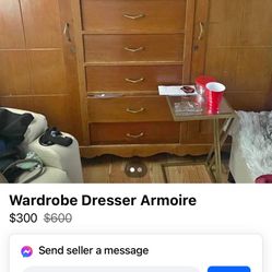 Solid Wood Dresser With Closet $70