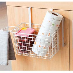 Over the Cabinet White Storage Basket