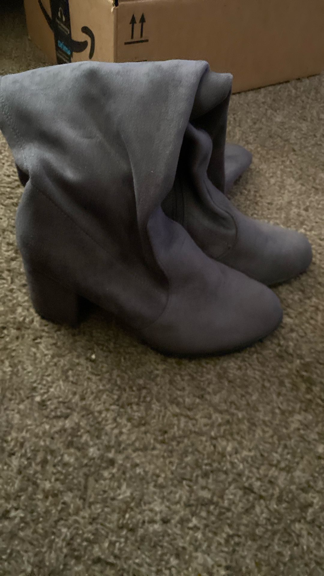 Thigh High Suede Heel Boots (Wide Calf Girlies) 