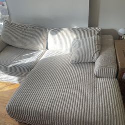 Large Plush Corduroy Couch