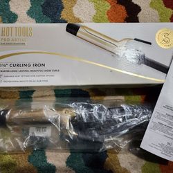Hot Tools Professional Curling Iron Gold 1-1/2"