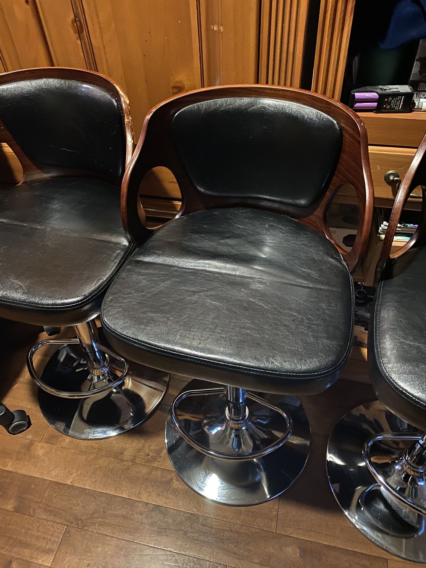 Wood & Leather Barstools