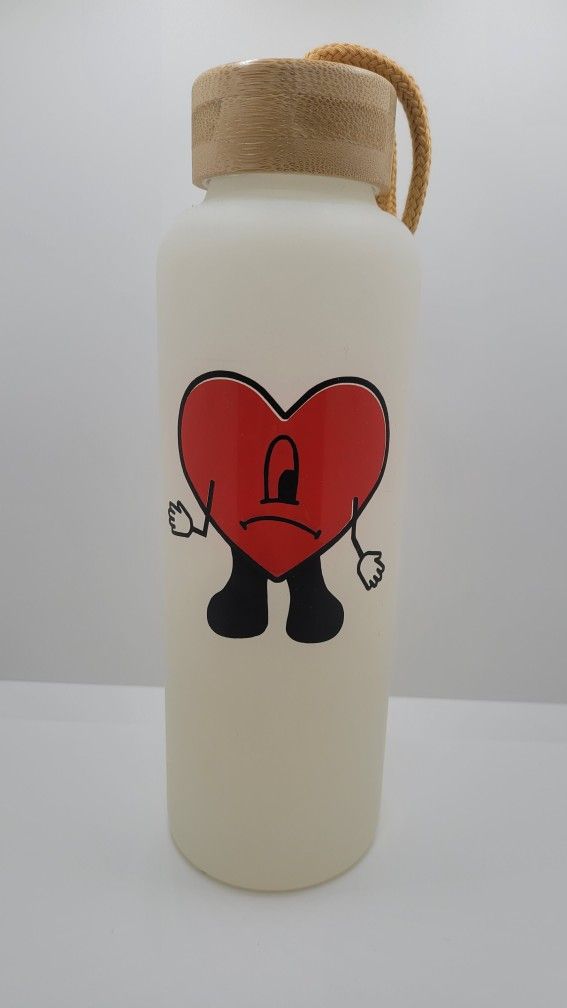 Heart Glass Water Bottle