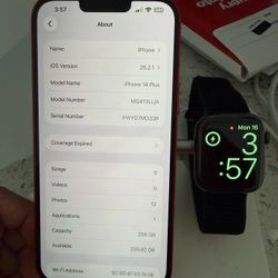 Iphone 14 Plus 256GB + Apple Watch Series 7 Stainless