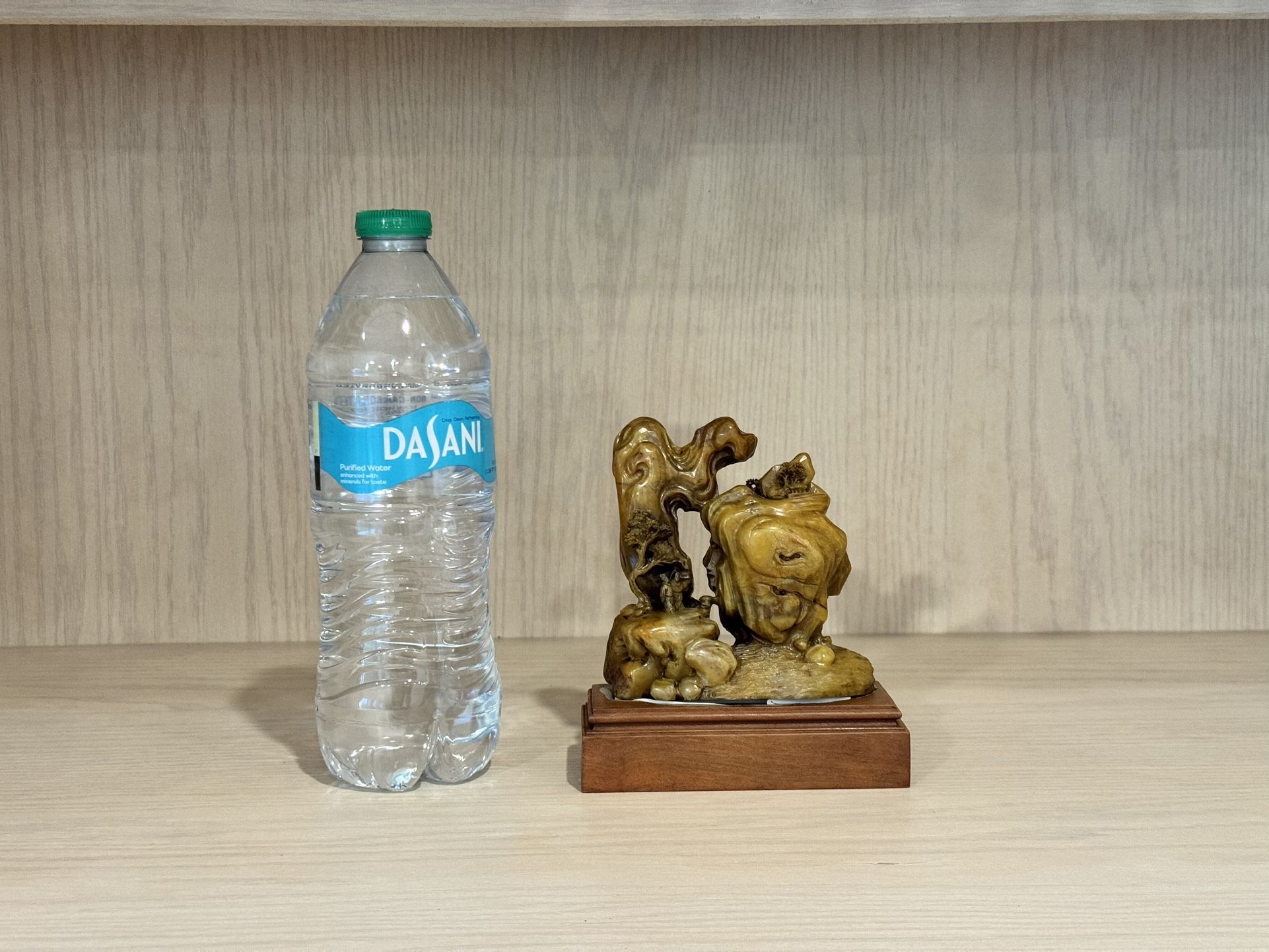 Chinese Tianhuang Shoushan Stone Mountain Hand Carved Tree Figure Statue