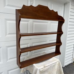 Solid Walnut Wood Storage Display Shelf