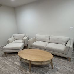Living Room Set (Couch, Chair, Table)