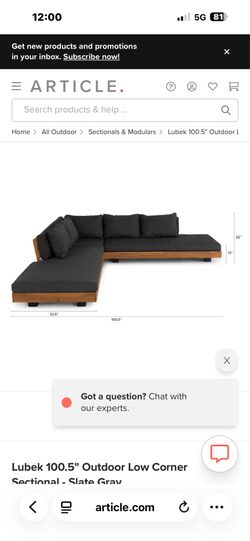 Article outdoor lubeck sectional