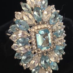 Betroka Blue Apetite, Zircon Sterling Silver Ring, Size 6