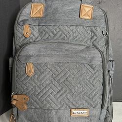 Diaper Bag Backpack, iniuniu Large Unisex Baby Bags Multifunction Travel Back Pack for Mom and Dad with Changing Pad and Stroller Straps, Dark Gray