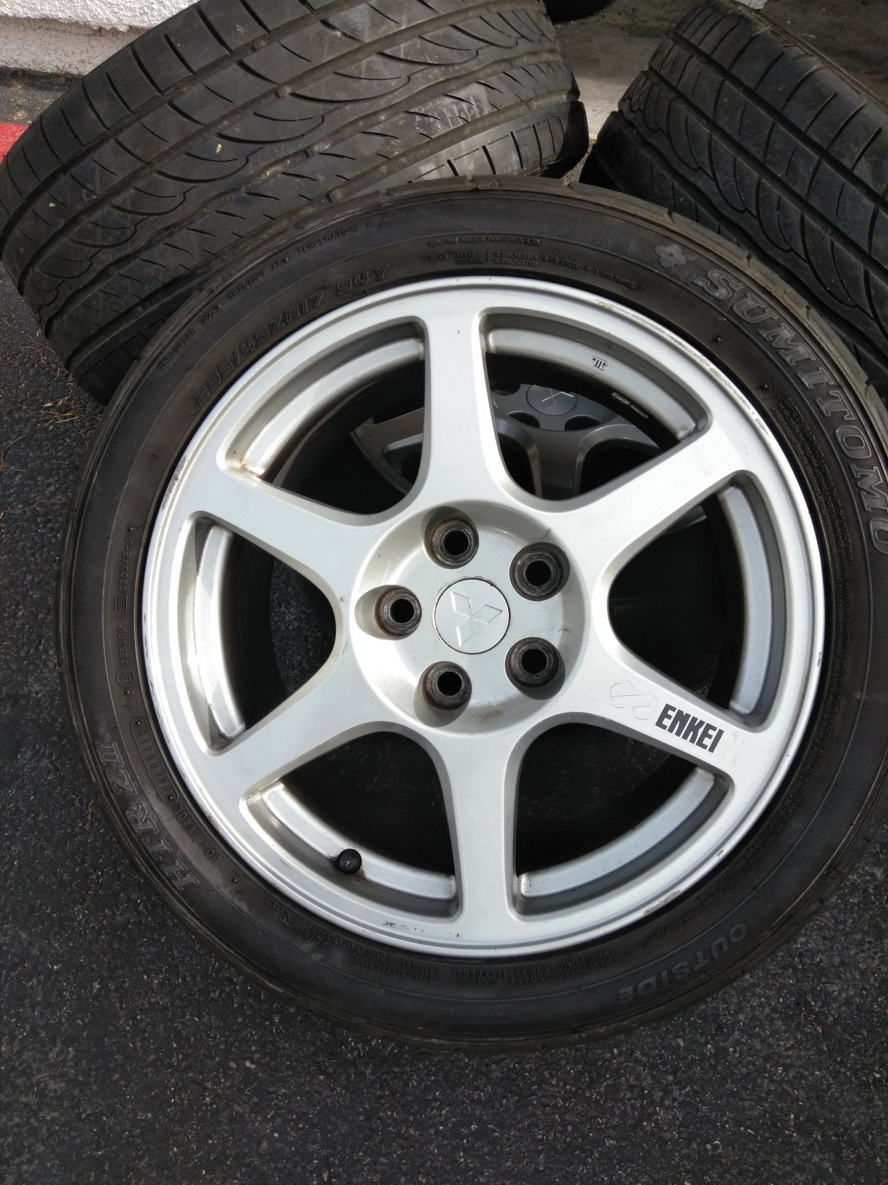Evo 8 enkei rims and tires