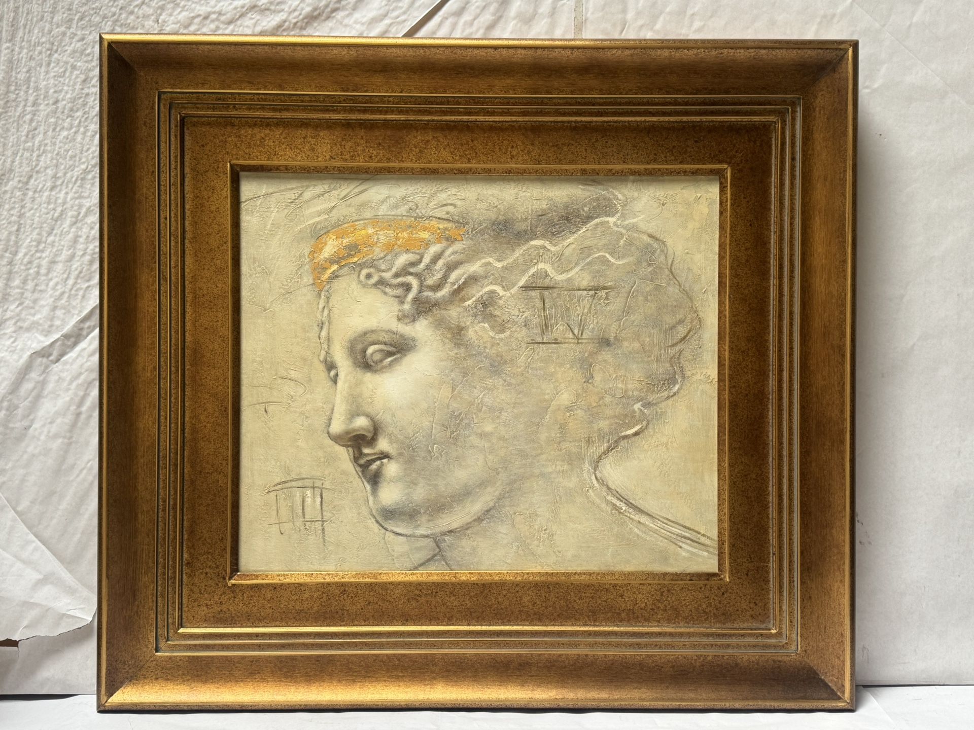 Hand-Painted Oil Painting Wooden Frame 36” x 32”