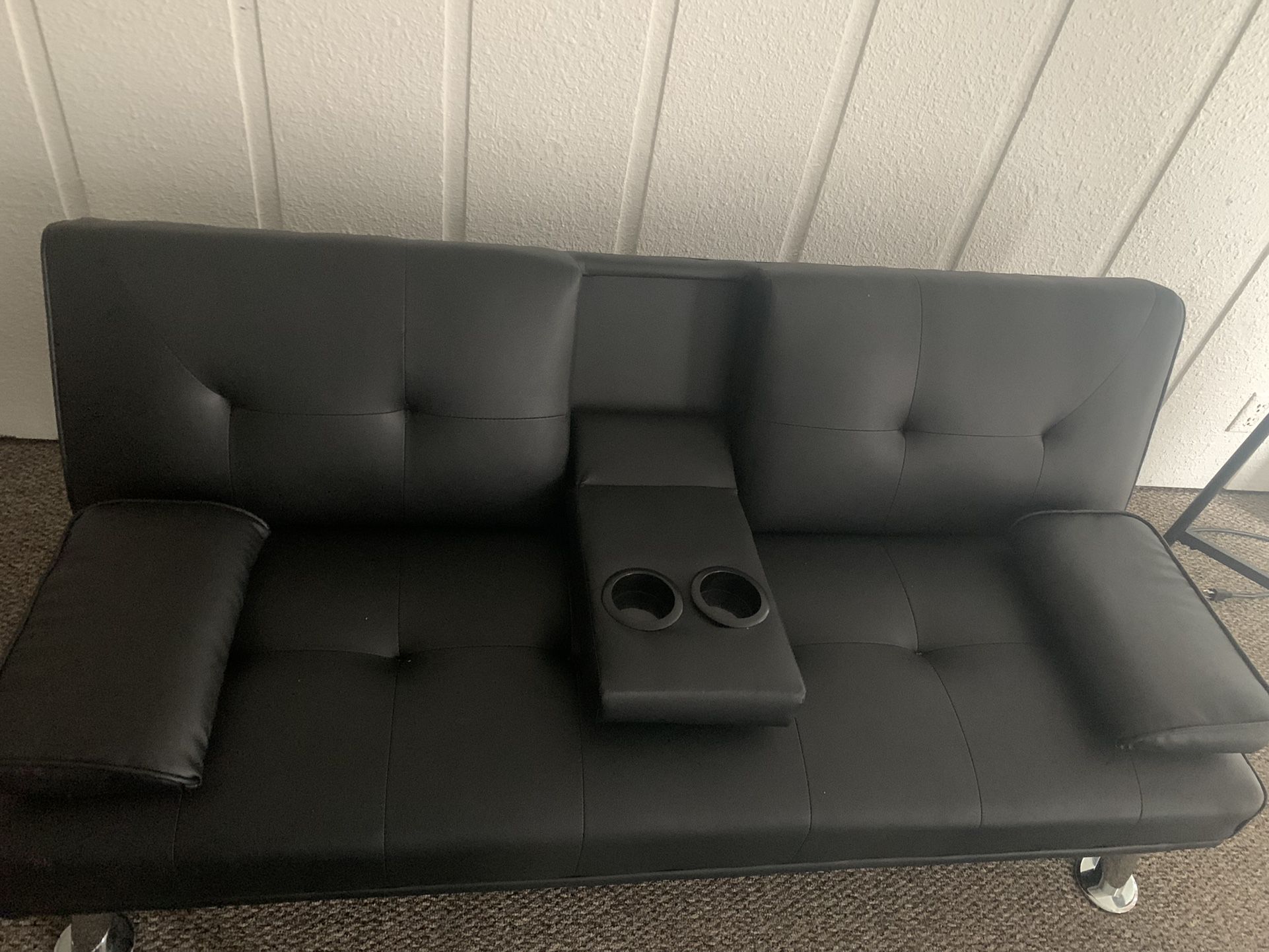 Two Leather Couch Futons