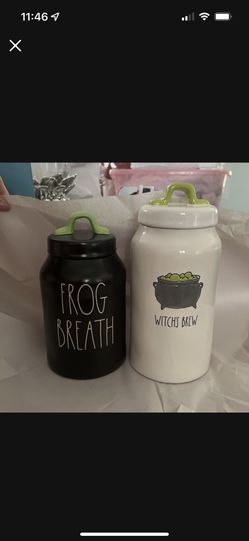 Rae Dunn Frogs Breath & Witch’s Brew Canisters