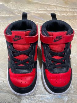 Nike Kids' Court Borough Mid Red and Black Sneakers Toddler Size US 8C Preowned