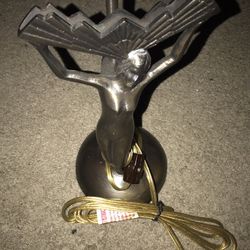 Art Deco Nude Lady Spelter Metal L