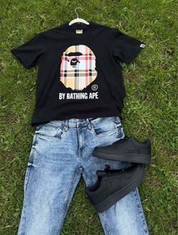 BURBERRY BAPE x Golden jeans x af1