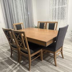 6-Piece Light Wood Dining Set