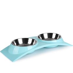 Double Small Dog Bowls Premium Stainless Steel Food and Water Bowls