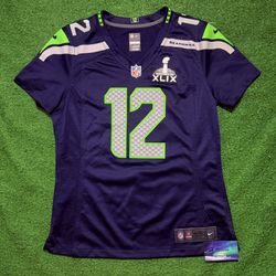 Seattle Seahawks Super Bowl 49 Fan Jersey Women Medium