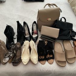 Women’s Size 8 Shoe And purse lot 