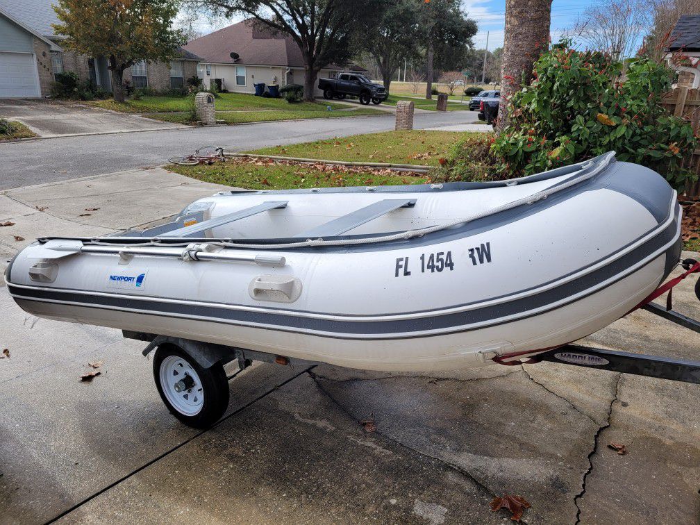 12 Ft Newort Catalina Inflatable Boat And Trailer