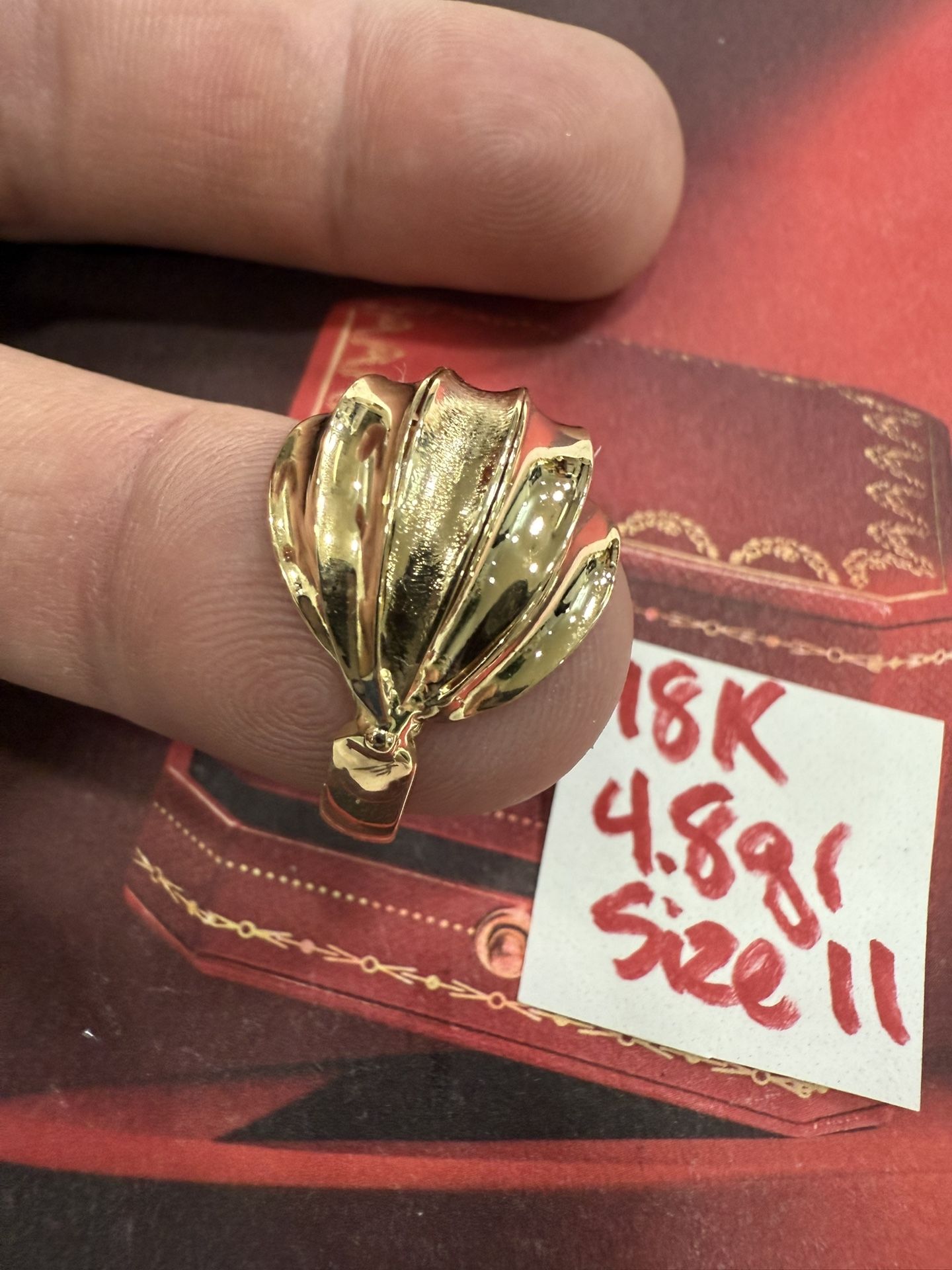 18K Solid Gold Ring For Wedding 4.8Gr Size 11