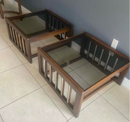 MidCentury Oversized Wood Side/Cocktail Tables (2)