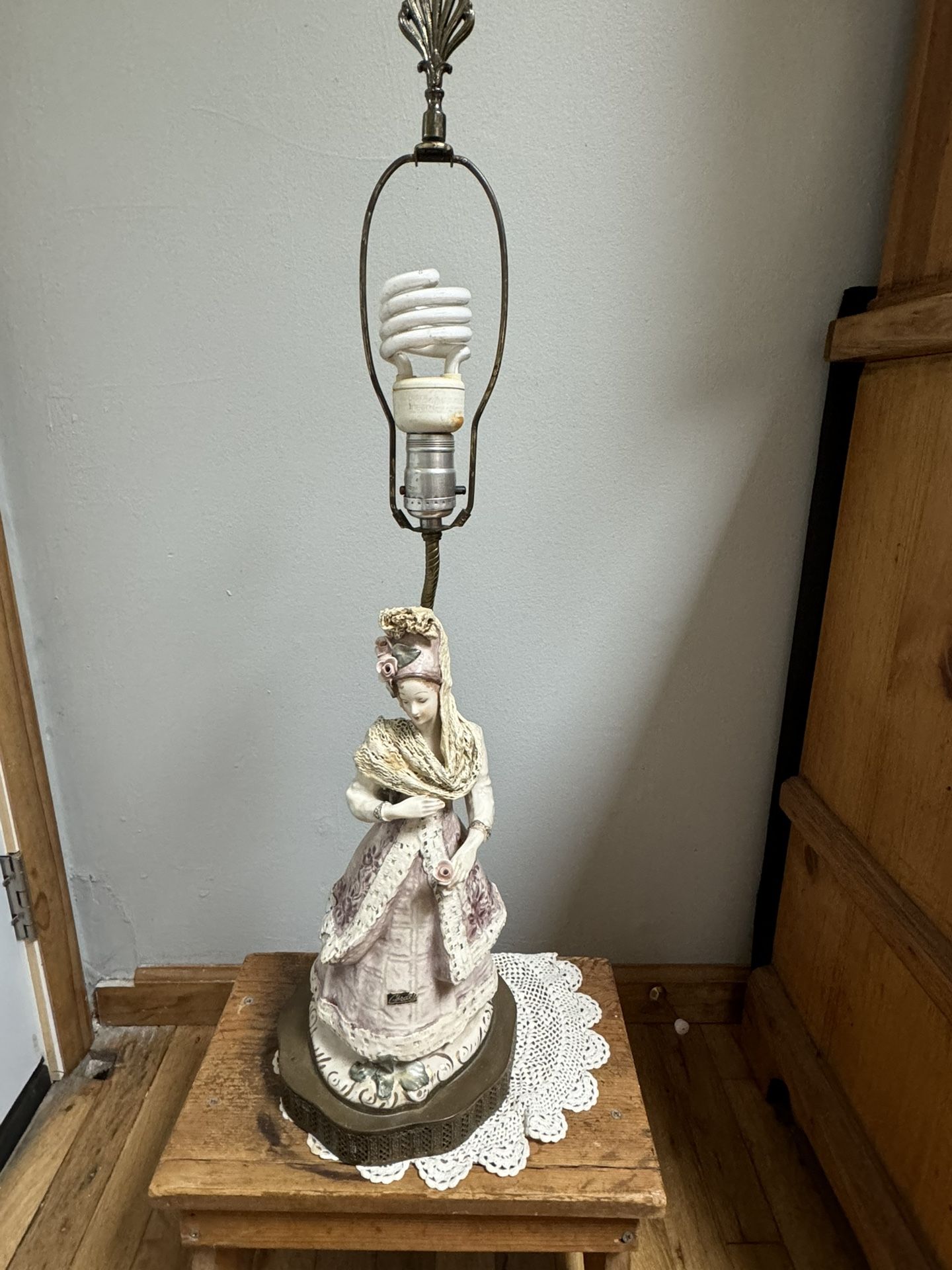 Antique Cordey victorian porcelain lamp