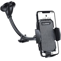 New! Portable Car windshield Phone Mount, Black, Compatible with HTC, iPhone, Sony