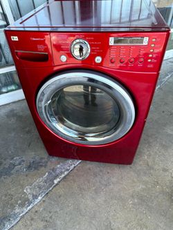 Nice Red set HE large capacity washer and gas dryer