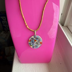 Moving Sale! Murano Italian Rosetta 1.5 “ Double Sided Pendant