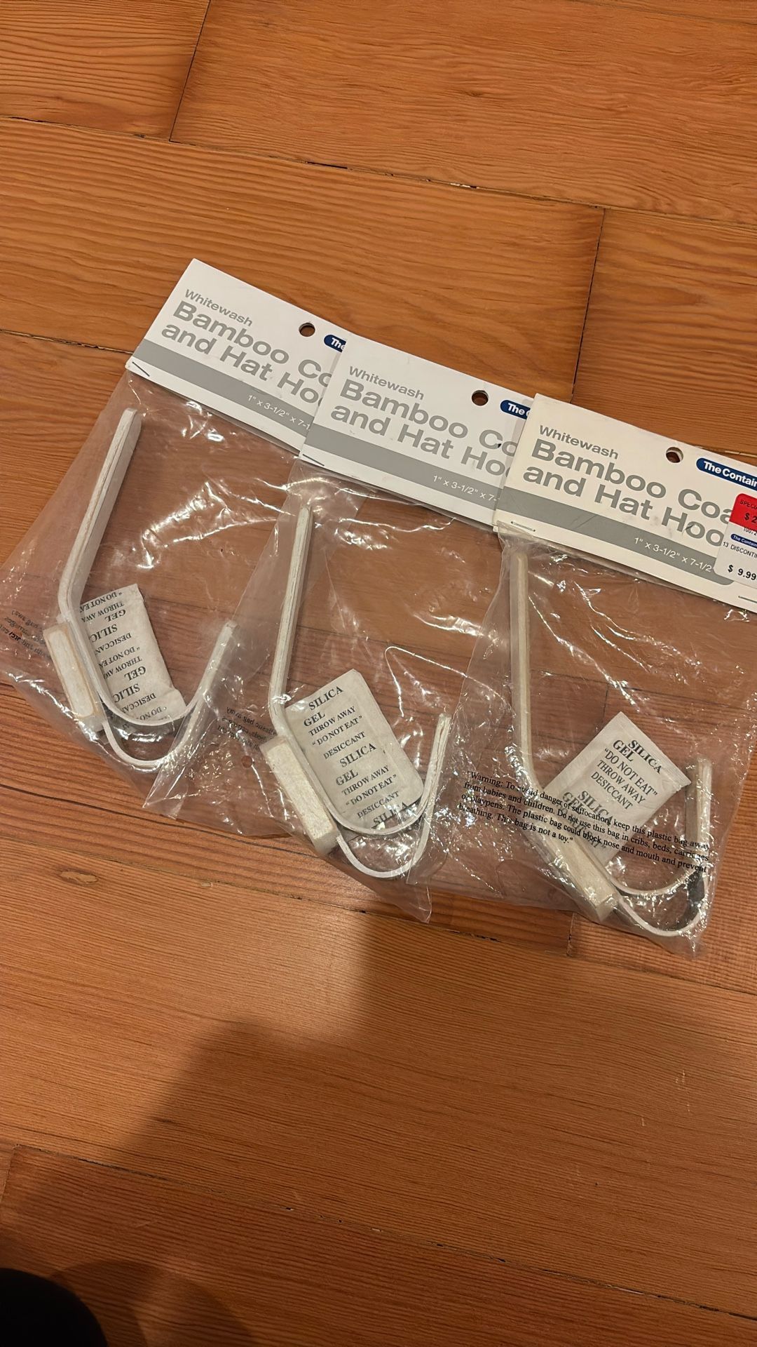 3 Individual Bamboo Coat & Hat Hooks from The Container Store