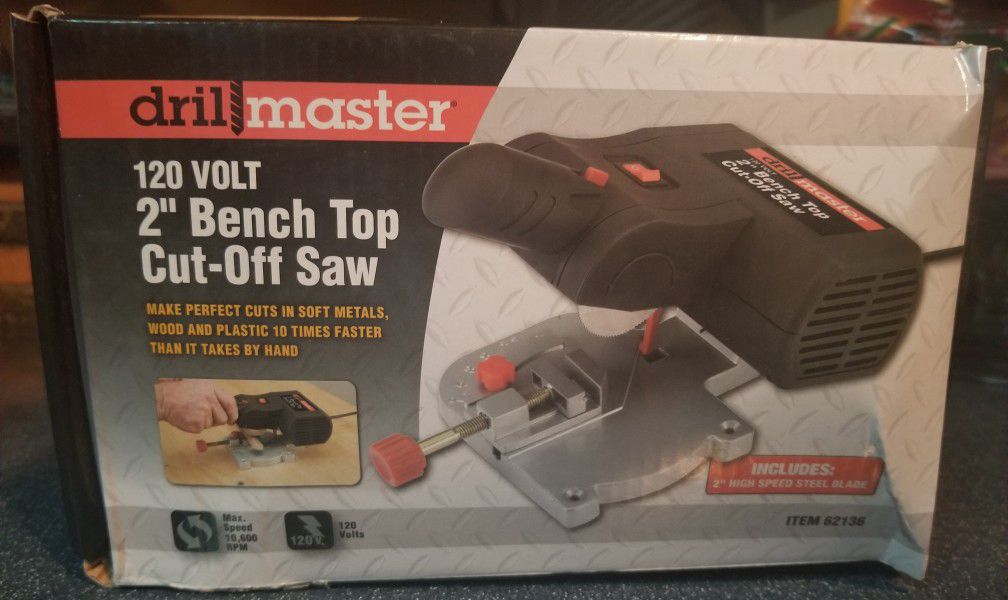DRILL MASTER 2" BENCH TOP CUT OFF SAW...NEVER USED.