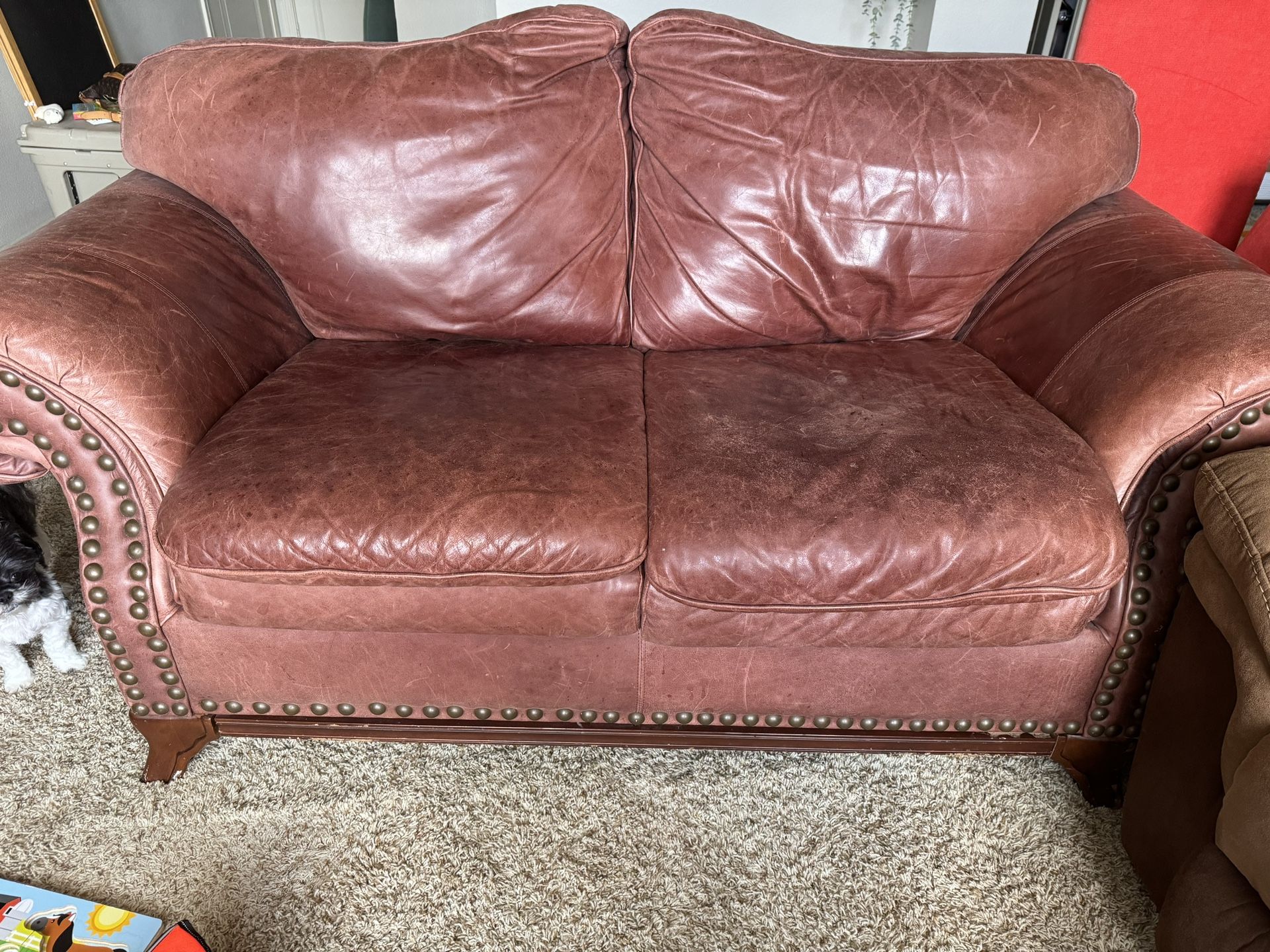 Leather Loveseat 