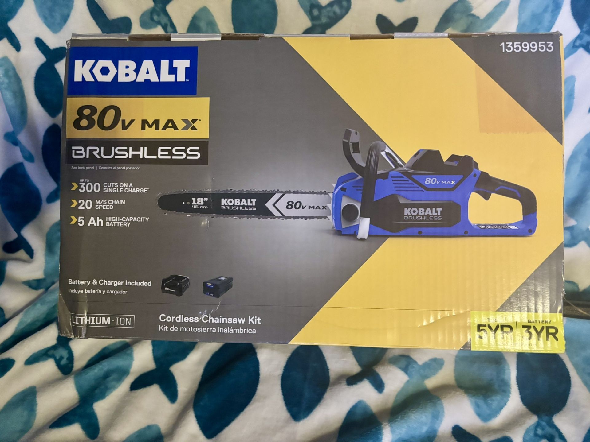 NEW Kobalt 80-volt 18-in Cordless 5 Ah Chainsaw (Battery and Charger Included)
