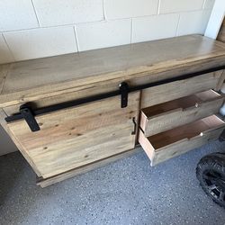 Rustic Sliding Barn Door Sideboard Cabinet