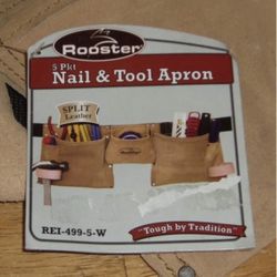 5 Pocket Suede Leather Tool Belt (Nail & Tool Apron) ROOSTER REI-499-5-W
