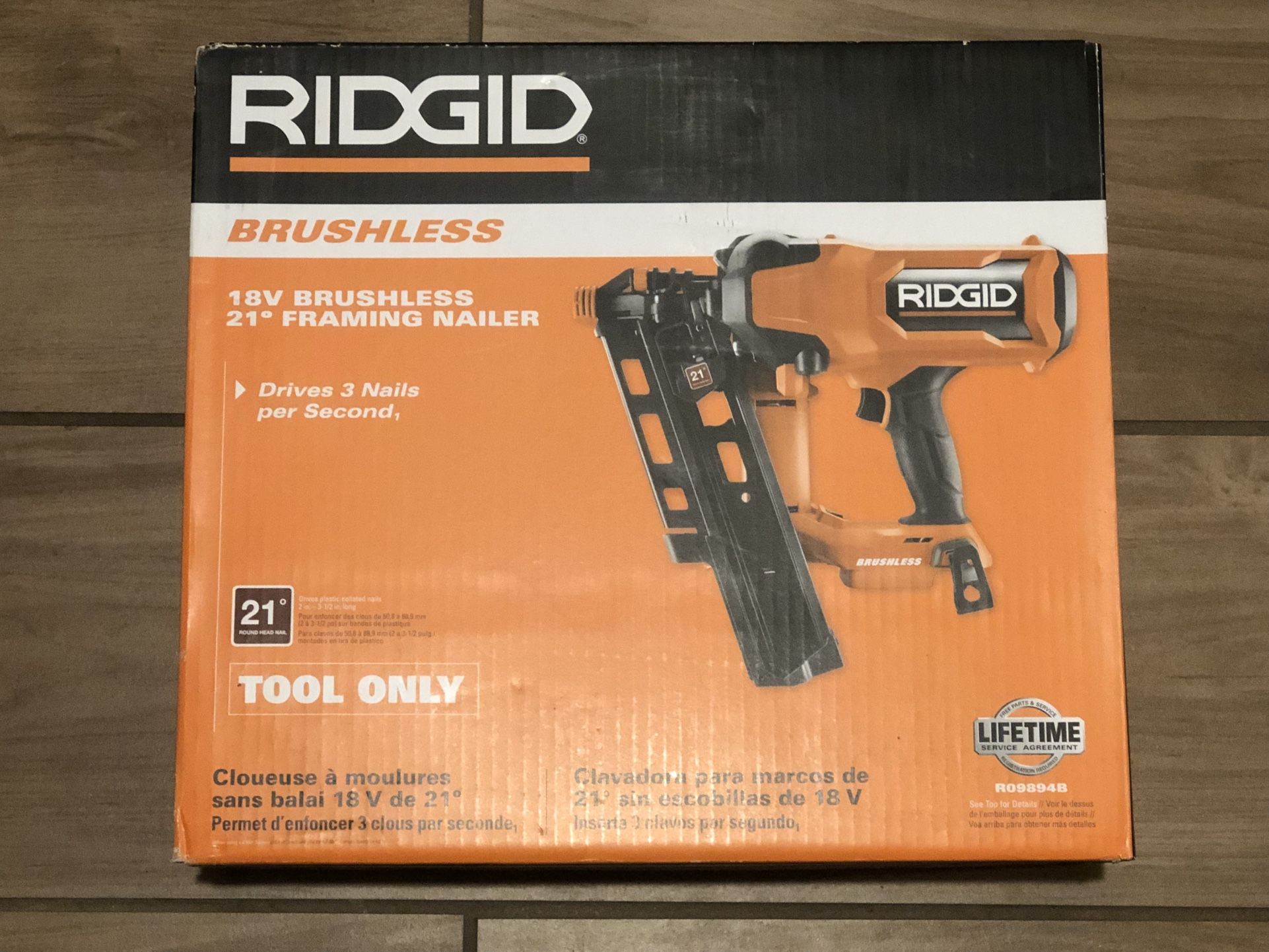 Ridgid Framing Nailer De 21 Grados nieva en caja sellada