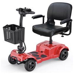 ENGWE Folding 4 Wheel Mobility Scooter,15 Mile Long Range, 250W Electric Powered Mobile Wheelchair for Seniors Adult with Detachable Basket, Front Lig
