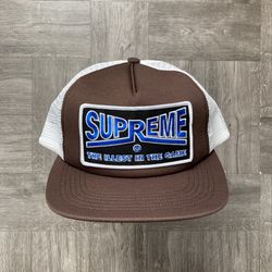 Supreme Illest Mesh Back 5-Panel Brown Trucker Hat for Sale in