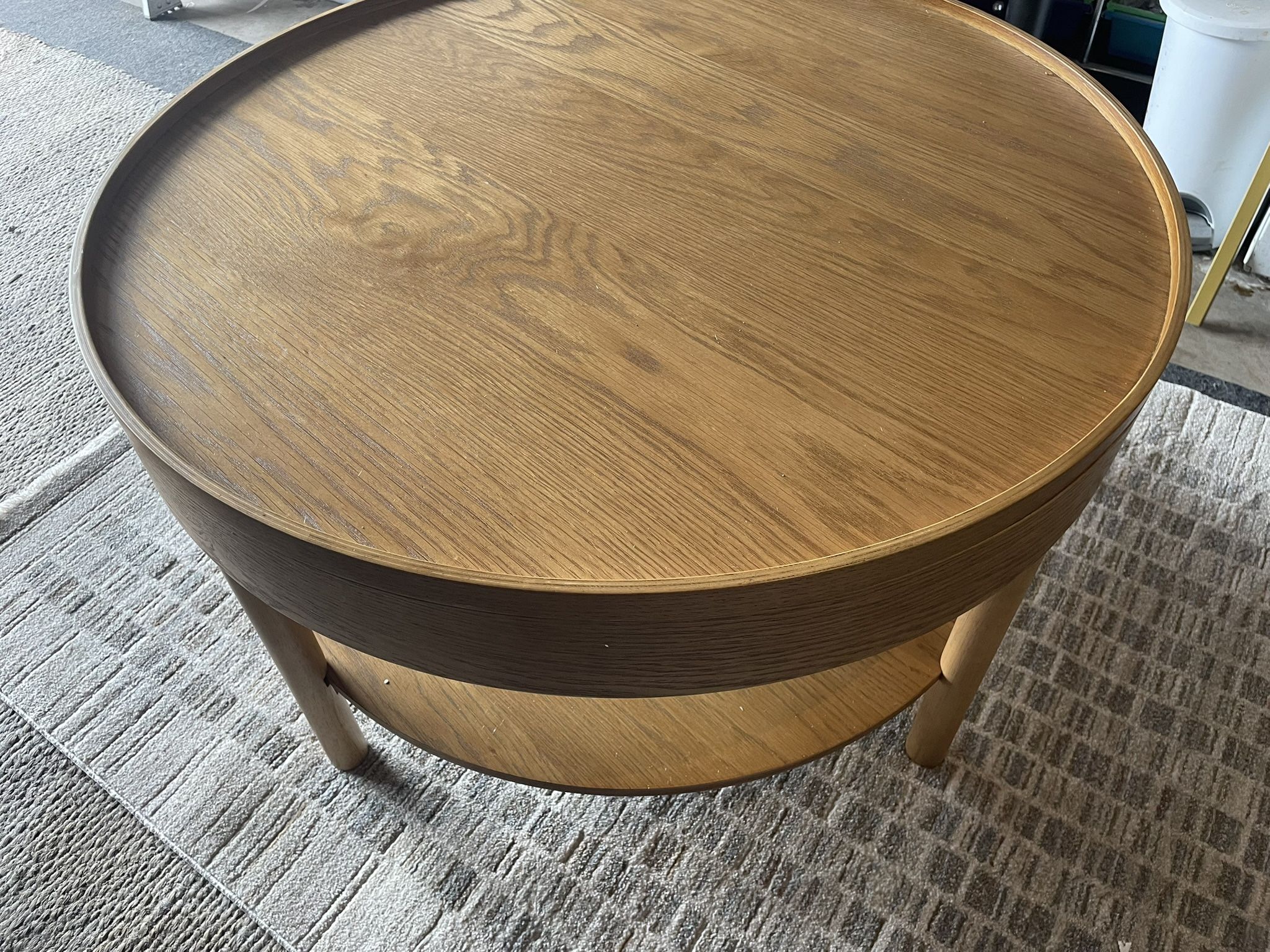 Sliding Top Round Coffee Table New