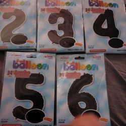 Black Number Balloons 