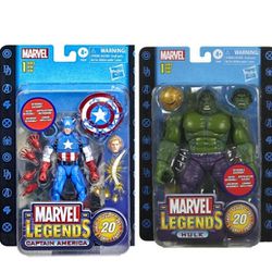 🔥🔥Marvel Legends 20th Anniversary Captain America & Marvel Legends 20th Anniversary Hulk 🔥🔥  **NO TRADES**