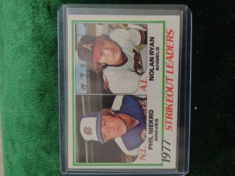 1977 Strikeout Leaders Nolan Ryan Phil Niekro Baseball Card