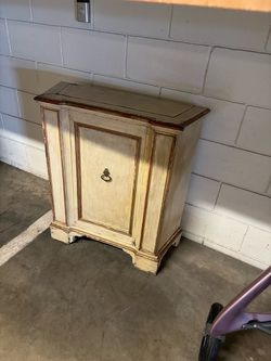 Vintage Painted Wood Cabinet with Single Door
