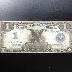 1899 Black Eagle Dollar Silver Certificate Large Note Bill 